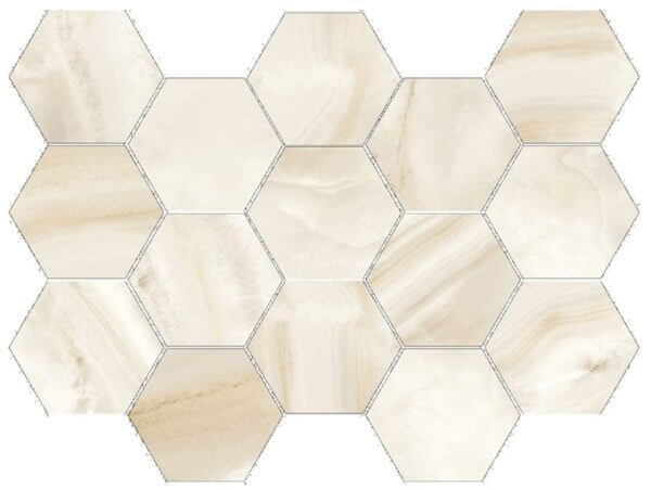Happy Floors Athena Hexagon 10" x 14" Porcelain Mosaic
