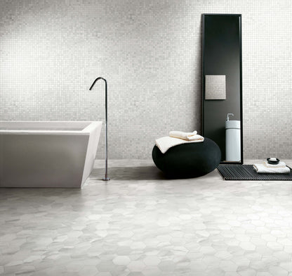 Happy Floors Bardiglio 1 x 1 12" x 12" Porcelain Mosaic (Closeout)