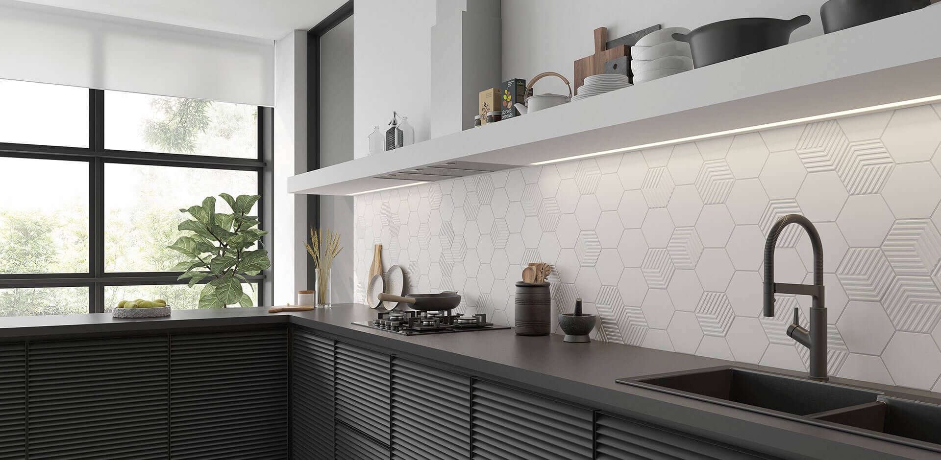 Happy Floors Carpenter Hexagon Cube 5" x 6" Porcelain Tile