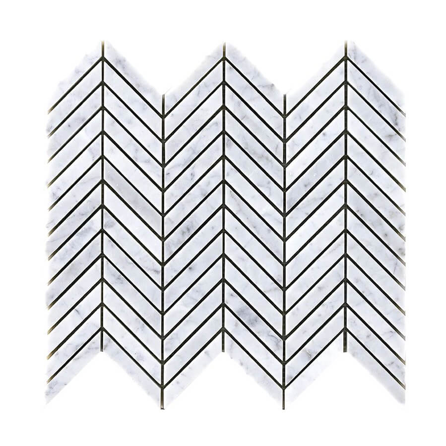 Happy Floors Chevron 12.2" x 12.5" Stone & Glass Mosaic (Closeout)