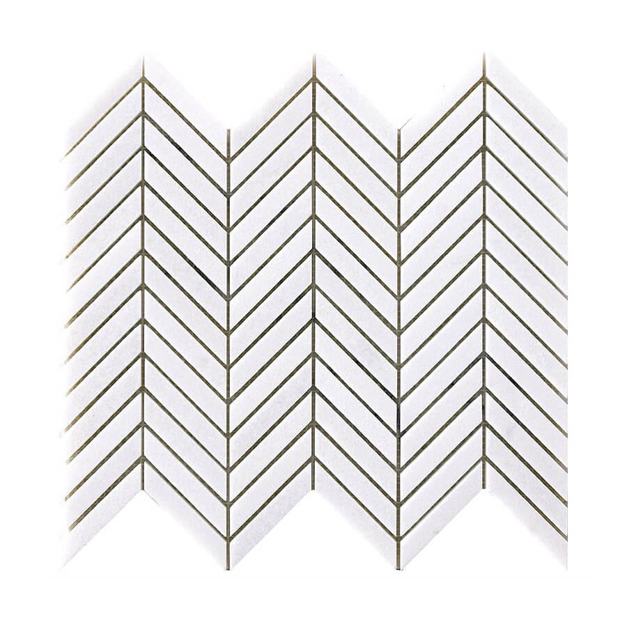 Happy Floors Chevron 12.2" x 12.5" Stone & Glass Mosaic (Closeout)