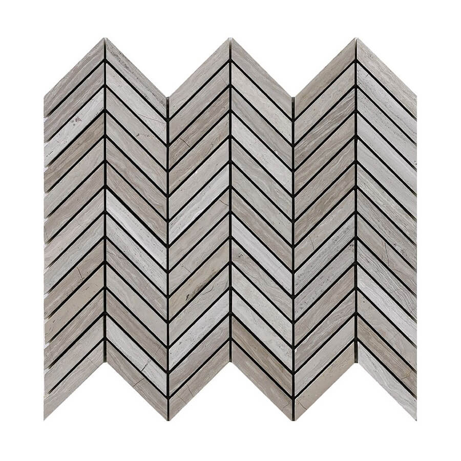 Happy Floors Chevron 12.2" x 12.5" Stone & Glass Mosaic (Closeout)