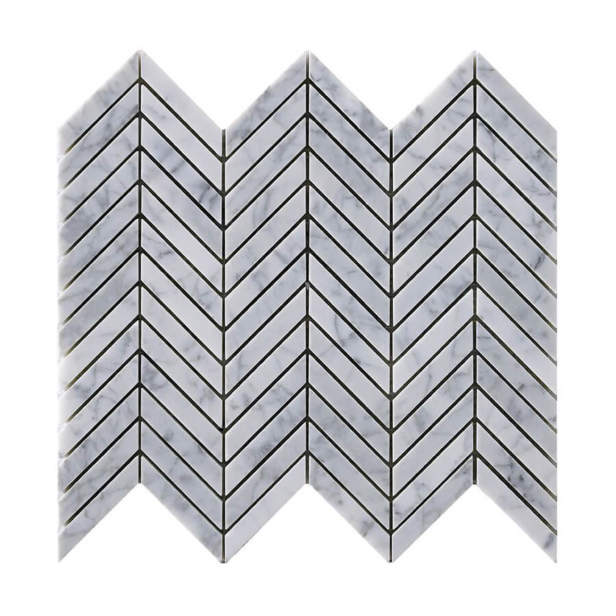 Happy Floors Chevron 12.2" x 12.5" Stone & Glass Mosaic (Closeout)