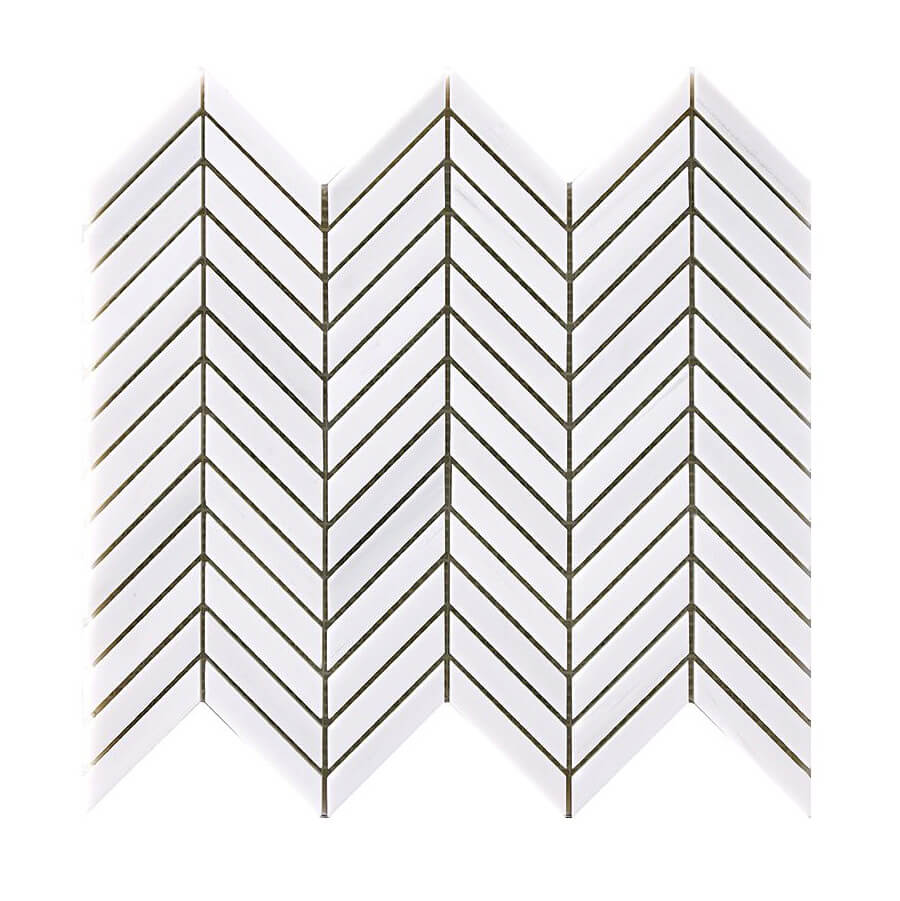 Happy Floors Chevron 12.2" x 12.5" Stone & Glass Mosaic (Closeout)