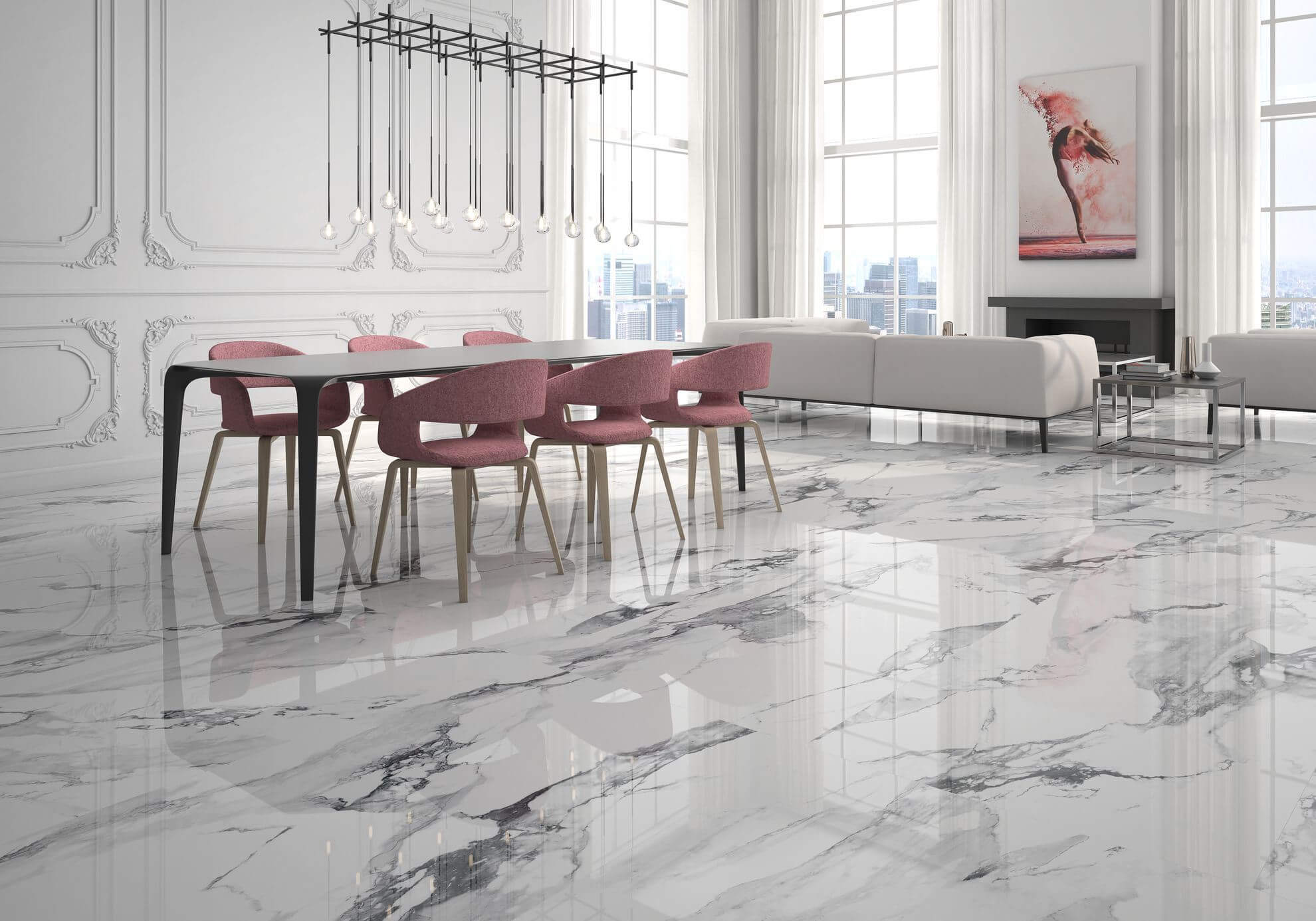 Happy Floors Crash 48" x 48" Porcelain Tile
