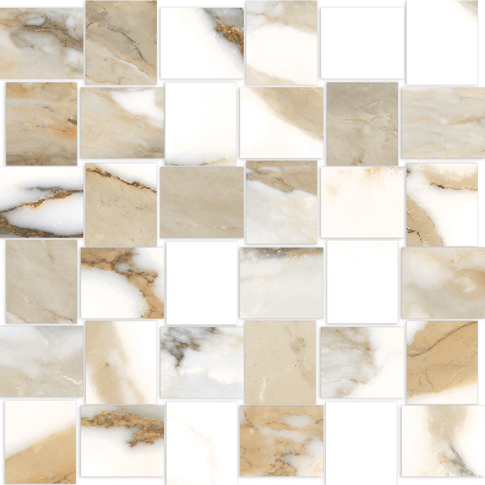 Happy Floors Crash Basketweave 12" x 12" Porcelain Mosaic