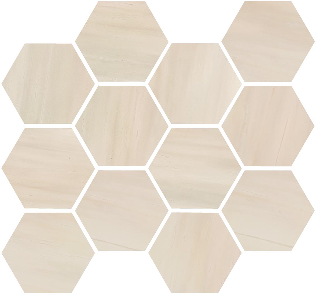 Happy Floors Dolomite Hexagon 12" x 14" Porcelain Mosaic