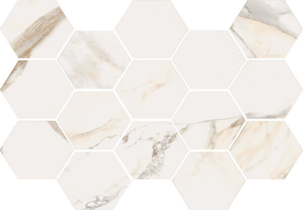 Happy Floors Dorian Hexagon 10" x 14" Porcelain Mosaic