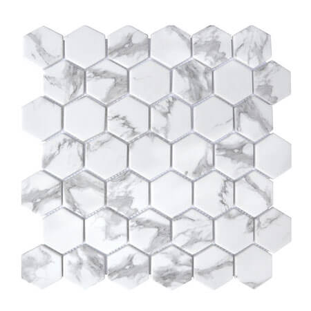 Happy Floors Endura Hexagon 12" x 12" Stone & Glass Mosaic