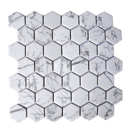 Happy Floors Endura Hexagon 12" x 12" Stone & Glass Mosaic