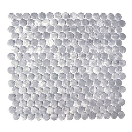 Happy Floors Endura Pennyround 11.5" x 12.5" Stone & Glass Mosaic