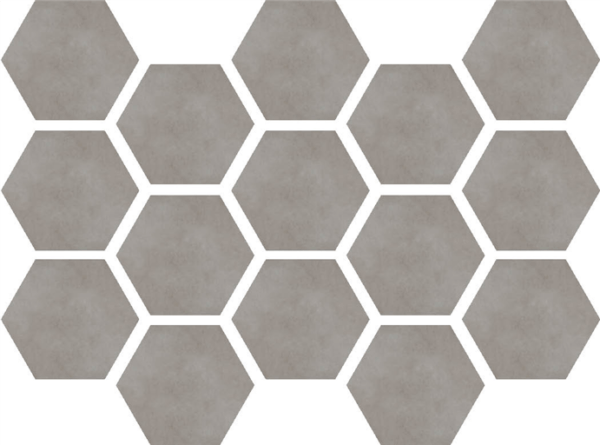 Happy Floors Etna Hexagon 10" x 14" Porcelain Mosaic