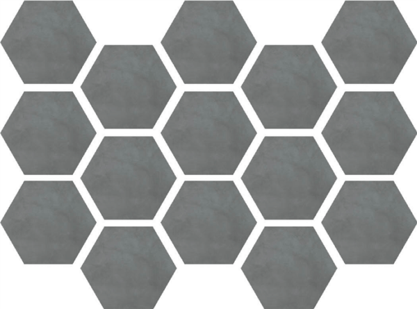 Happy Floors Etna Hexagon 10" x 14" Porcelain Mosaic