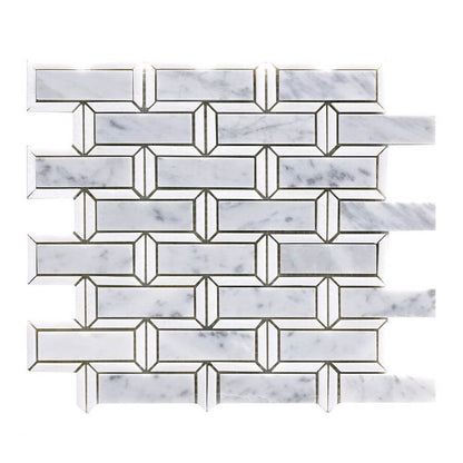Happy Floors Framed Brick 11.2" x 11.8" Stone & Glass Mosaic (Closeout)