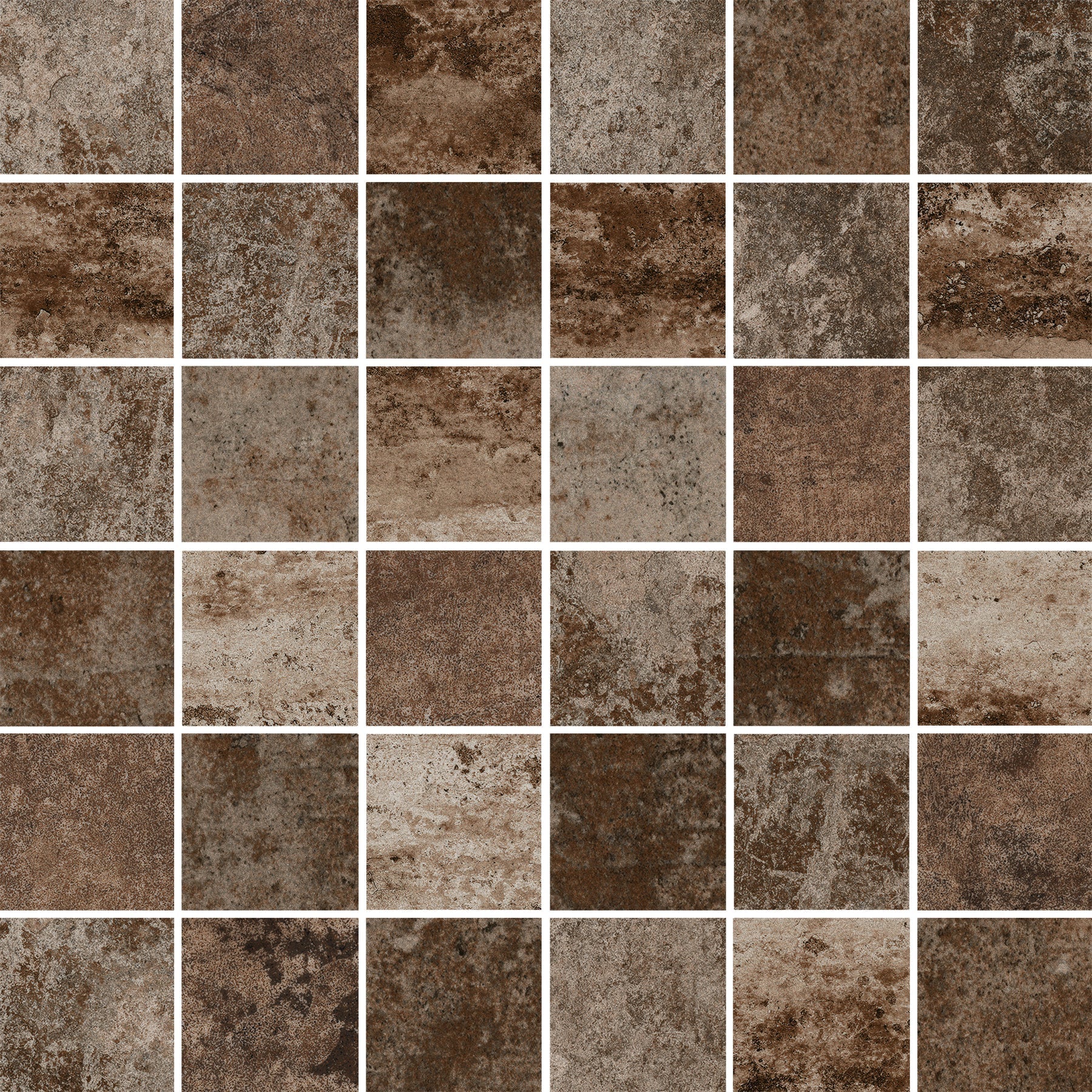 Happy Floors French Quarter 2 x 2 12" x 12" Porcelain Mosaic