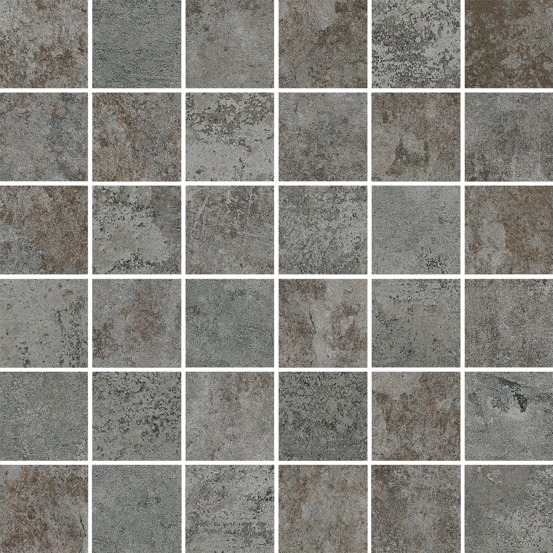 Happy Floors French Quarter 2 x 2 12" x 12" Porcelain Mosaic