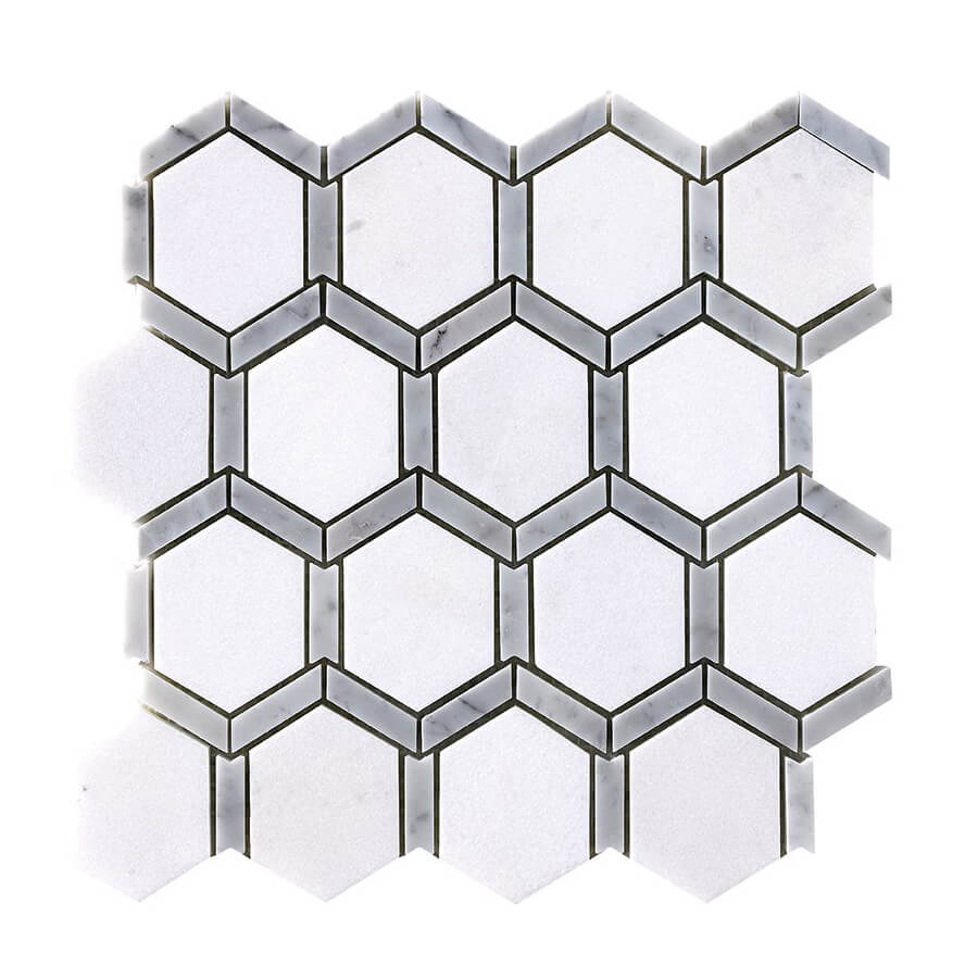 Happy Floors Hexagon 11.9" x 11.9" Stone & Glass Mosaic