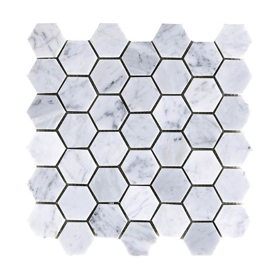 Happy Floors Hexagon 12" x 12" Stone & Glass Mosaic