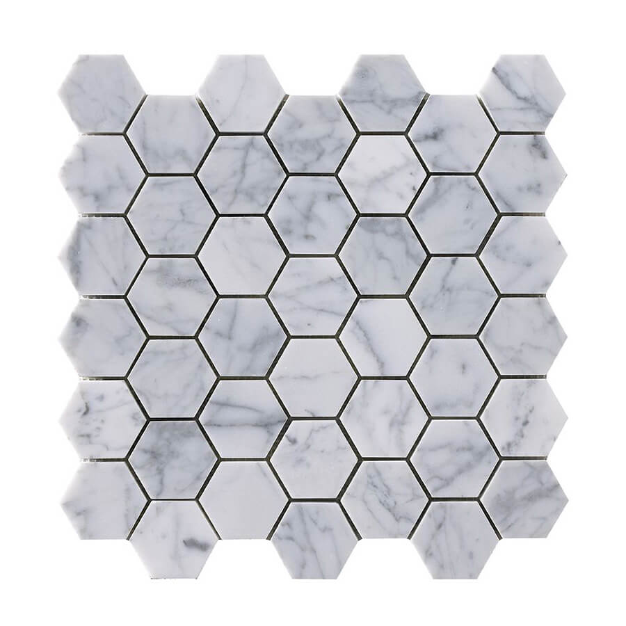 Happy Floors Hexagon 12" x 12" Stone & Glass Mosaic