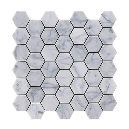Happy Floors Hexagon 12" x 12" Stone & Glass Mosaic