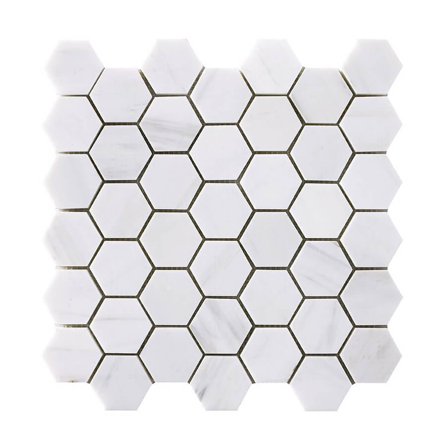 Happy Floors Hexagon 12" x 12" Stone & Glass Mosaic