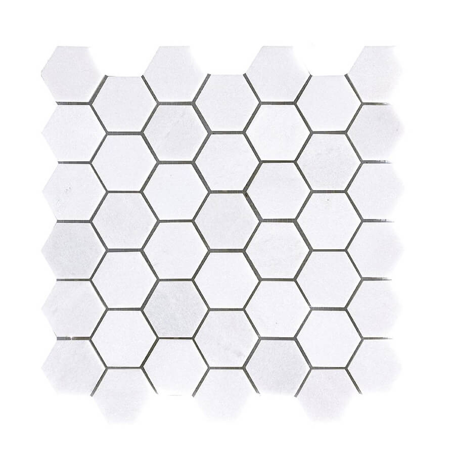 Happy Floors Hexagon 12" x 12" Stone & Glass Mosaic