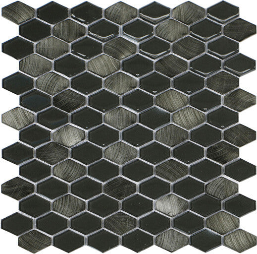 Happy Floors Iridium Hexagon 11.5" x 11.9" Marble Mosaic (Closeout)