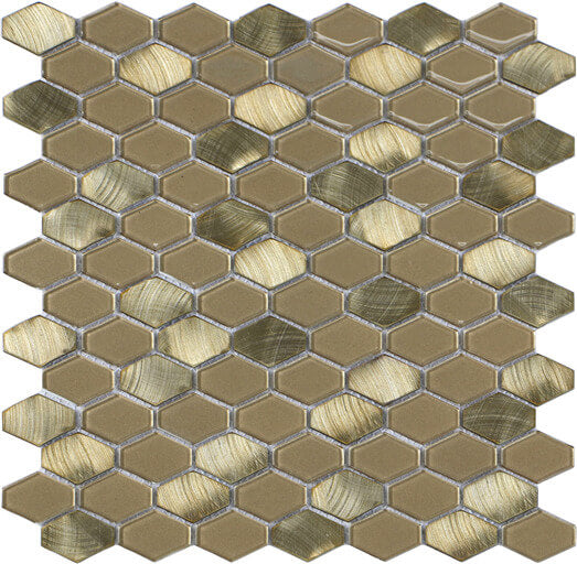 Happy Floors Iridium Hexagon 11.5" x 11.9" Marble Mosaic (Closeout)