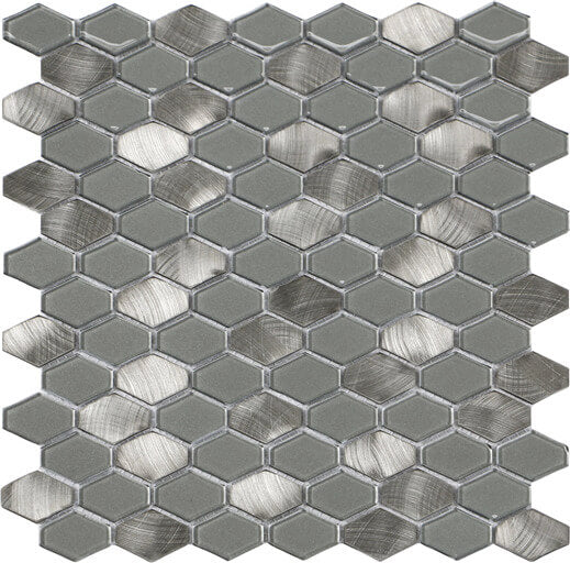 Happy Floors Iridium Hexagon 11.5" x 11.9" Marble Mosaic (Closeout)