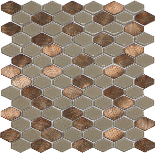 Happy Floors Iridium Hexagon 11.5" x 11.9" Marble Mosaic (Closeout)