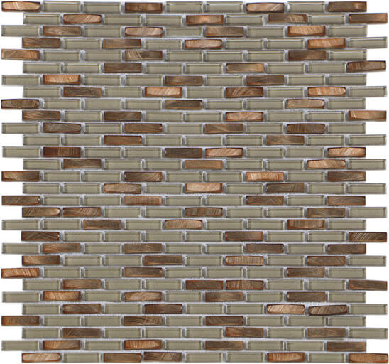 Happy Floors Iridium Mini Brick 11.9" x 12" Marble Mosaic (Closeout)