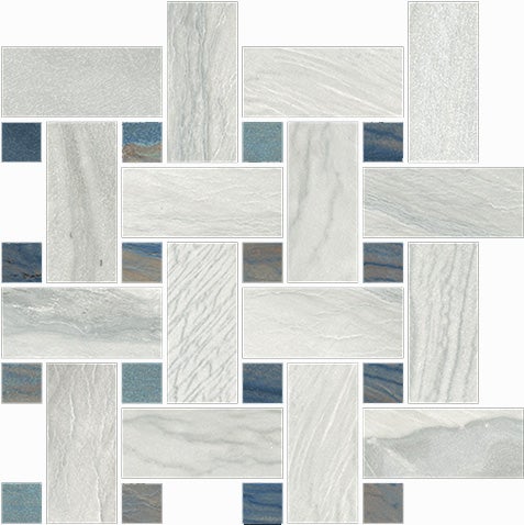 Happy Floors Macaubas Basketweave 12" x 12" Porcelain Mosaic