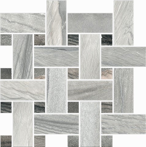 Happy Floors Macaubas Basketweave 12" x 12" Porcelain Mosaic