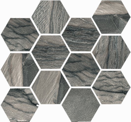 Happy Floors Macaubas Hexagon 12" x 14" Porcelain Mosaic