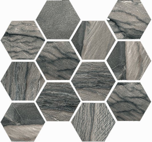 Happy Floors Macaubas Hexagon 12" x 14" Porcelain Mosaic