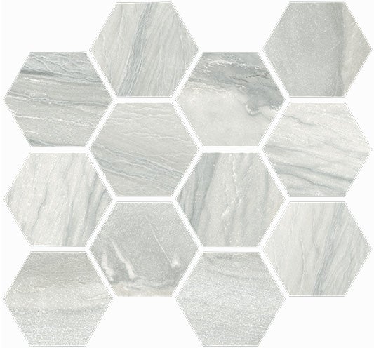 Happy Floors Macaubas Hexagon 12" x 14" Porcelain Mosaic
