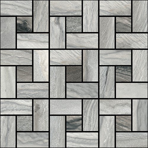Happy Floors Macaubas Pinwheel 12" x 12" Porcelain Mosaic