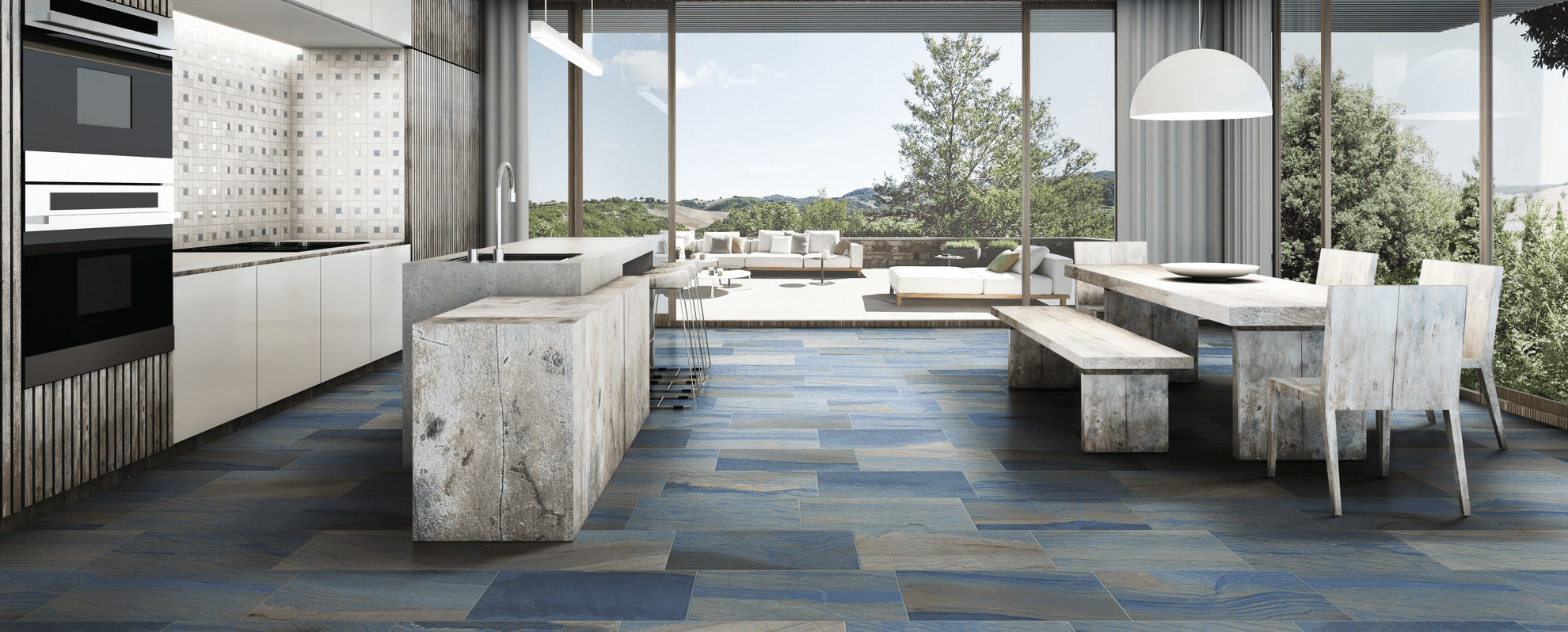 Happy Floors Macaubas Pinwheel 12" x 12" Porcelain Mosaic