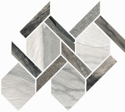 Happy Floors Macaubas Rope 13" x 14.5" Porcelain Mosaic