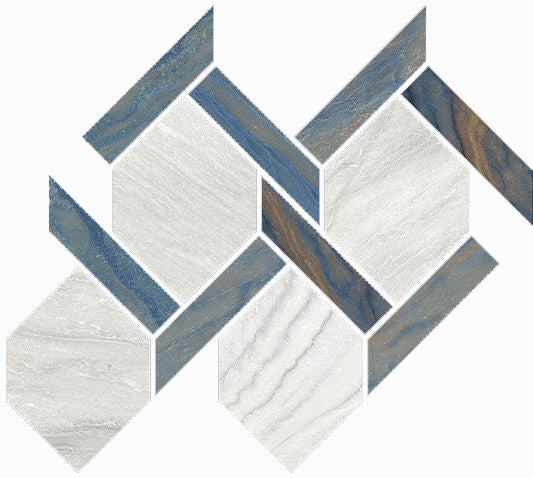 Happy Floors Macaubas Rope 13" x 14.5" Porcelain Mosaic