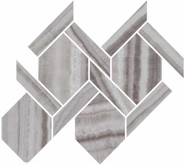 Happy Floors Onyx Rope 13" x 14.5" Porcelain Mosaic (Closeout)