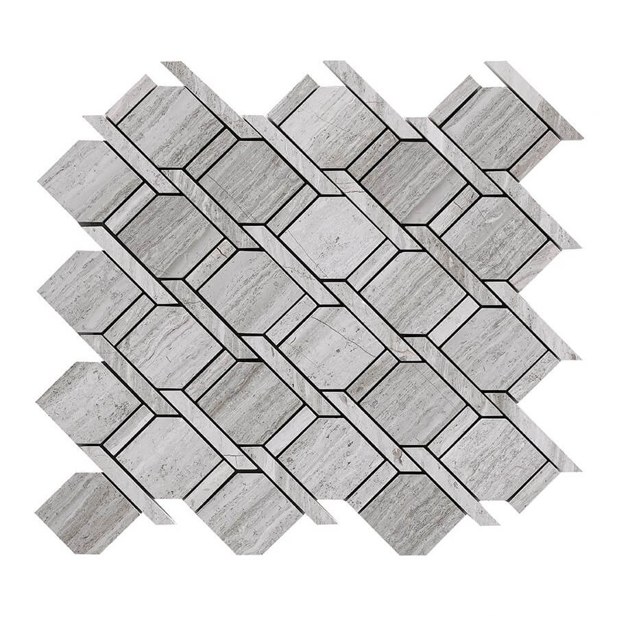 Happy Floors Rope 11" x 12" Stone & Glass Mosaic (Closeout)