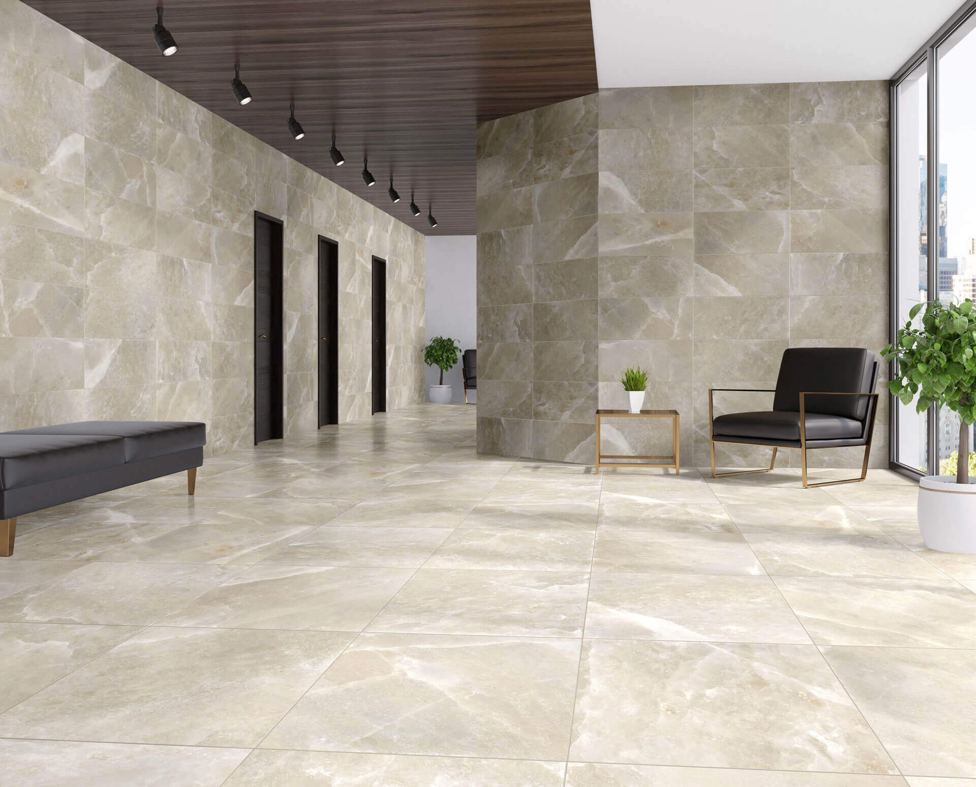 Happy Floors Salt Stone 12" x 24" Porcelain Tile