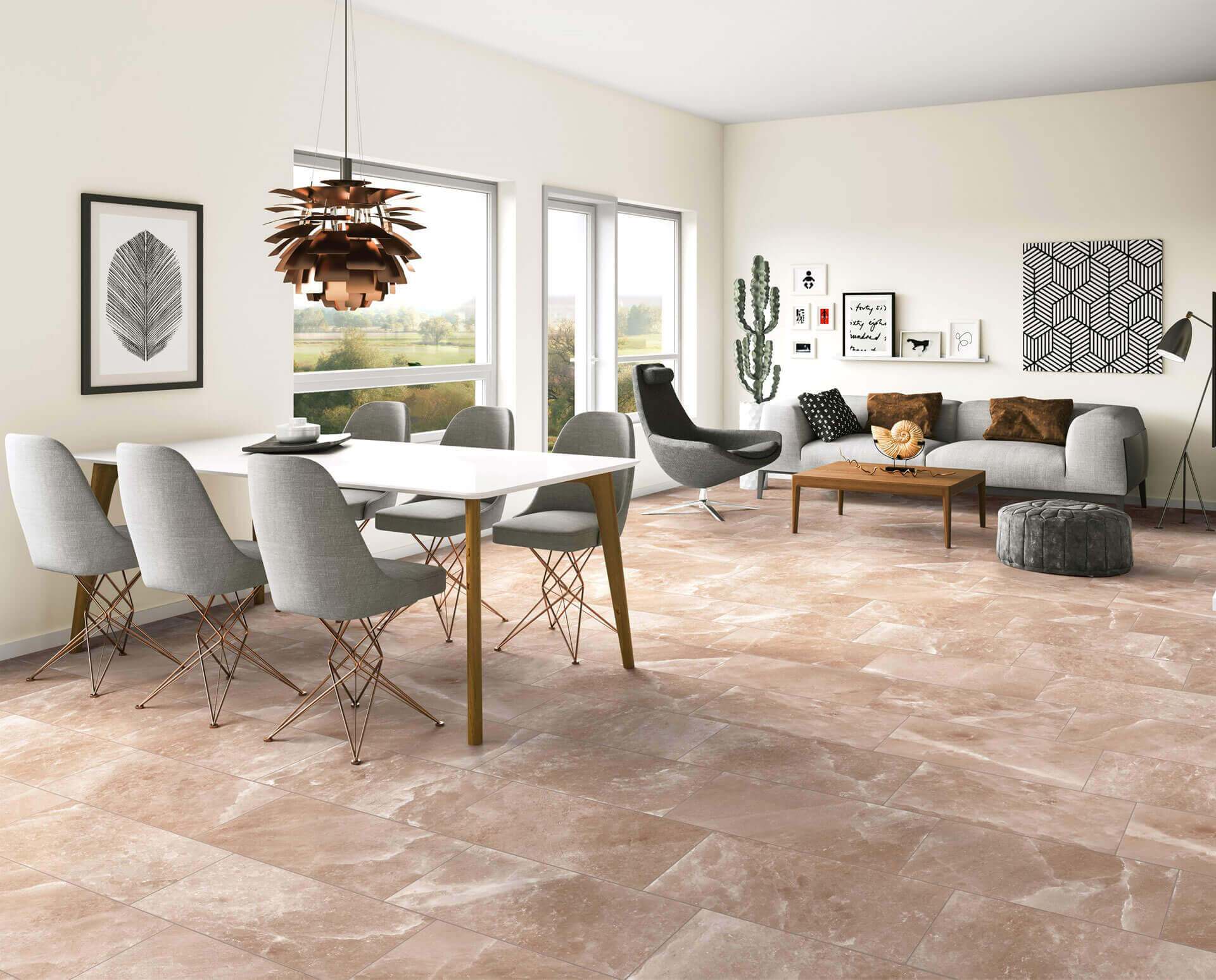 Happy Floors Salt Stone 12" x 24" Porcelain Tile