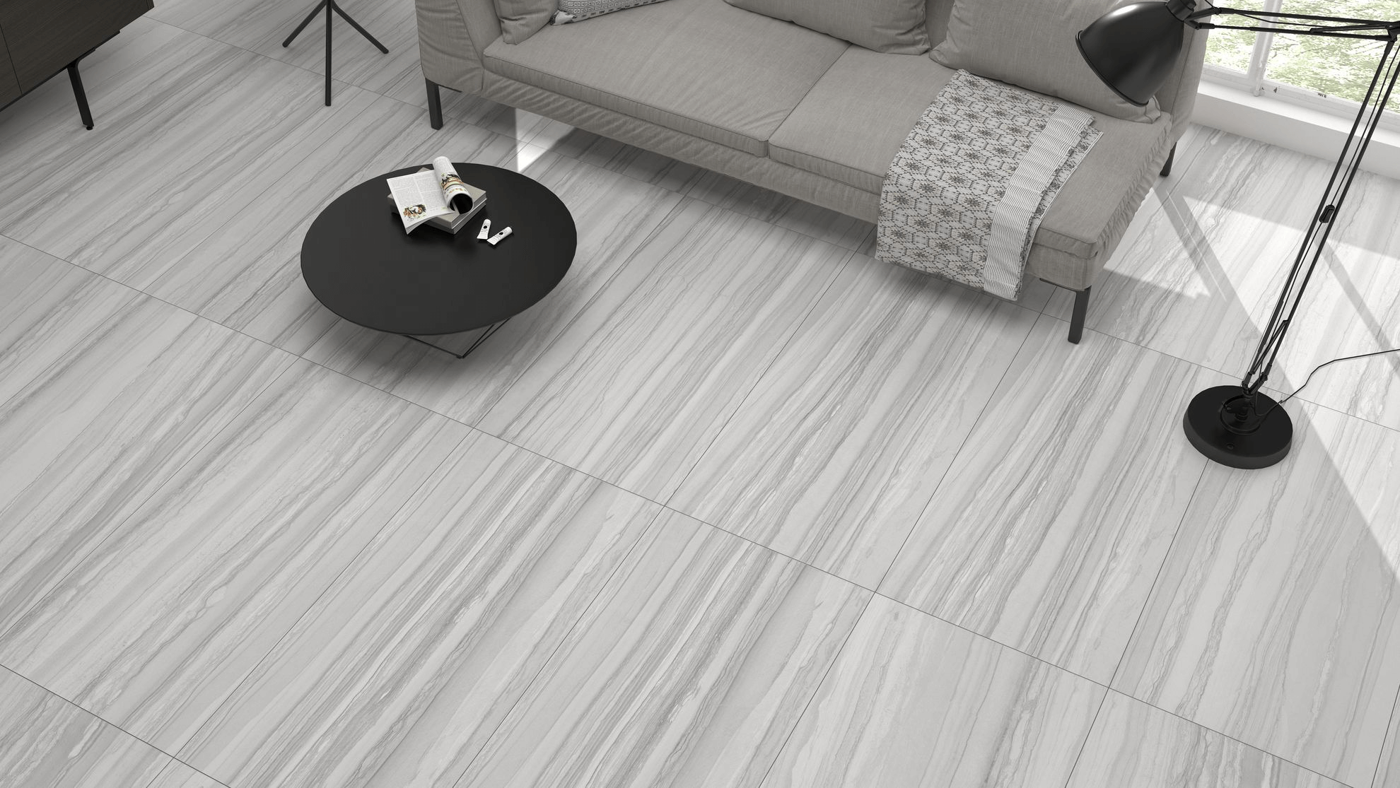 Happy Floors Silver 24" x 48" Porcelain Tile (Closeout)
