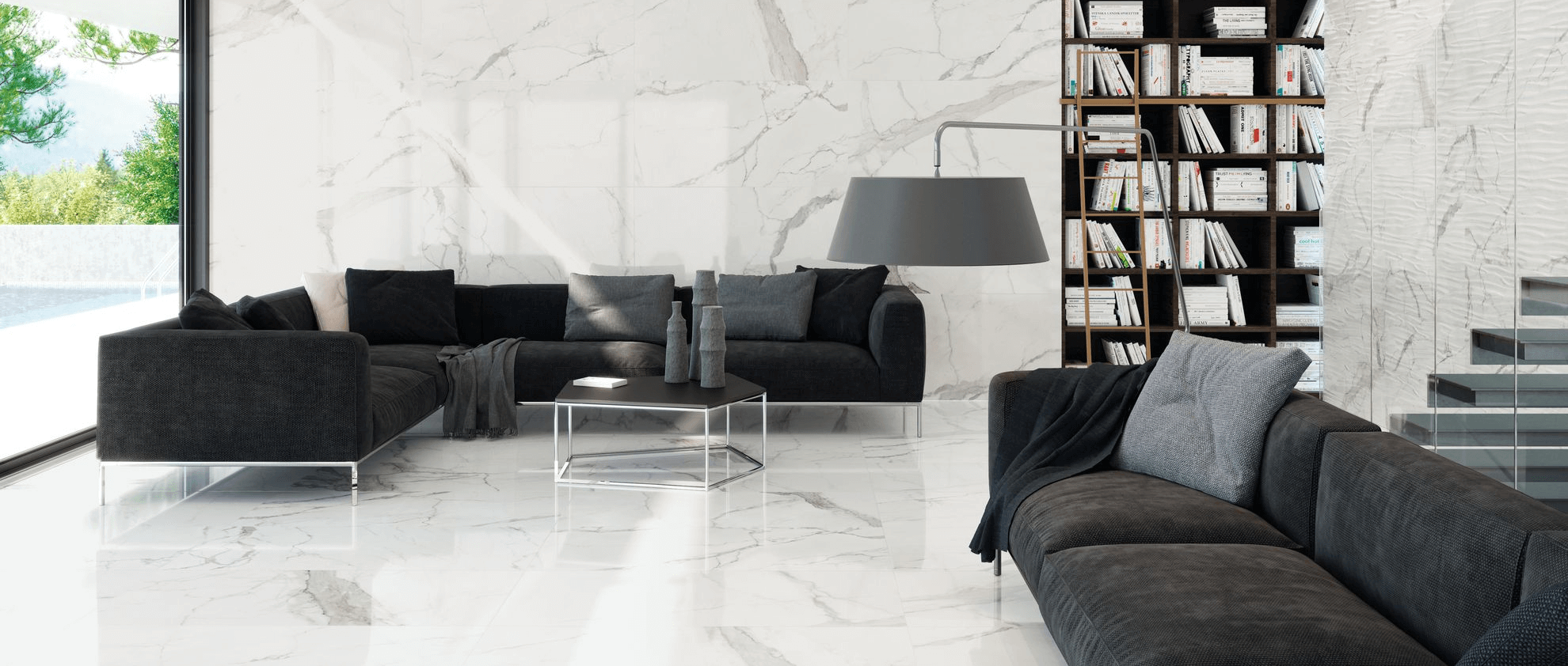 Happy Floors Statuario 24" x 48" Porcelain Tile