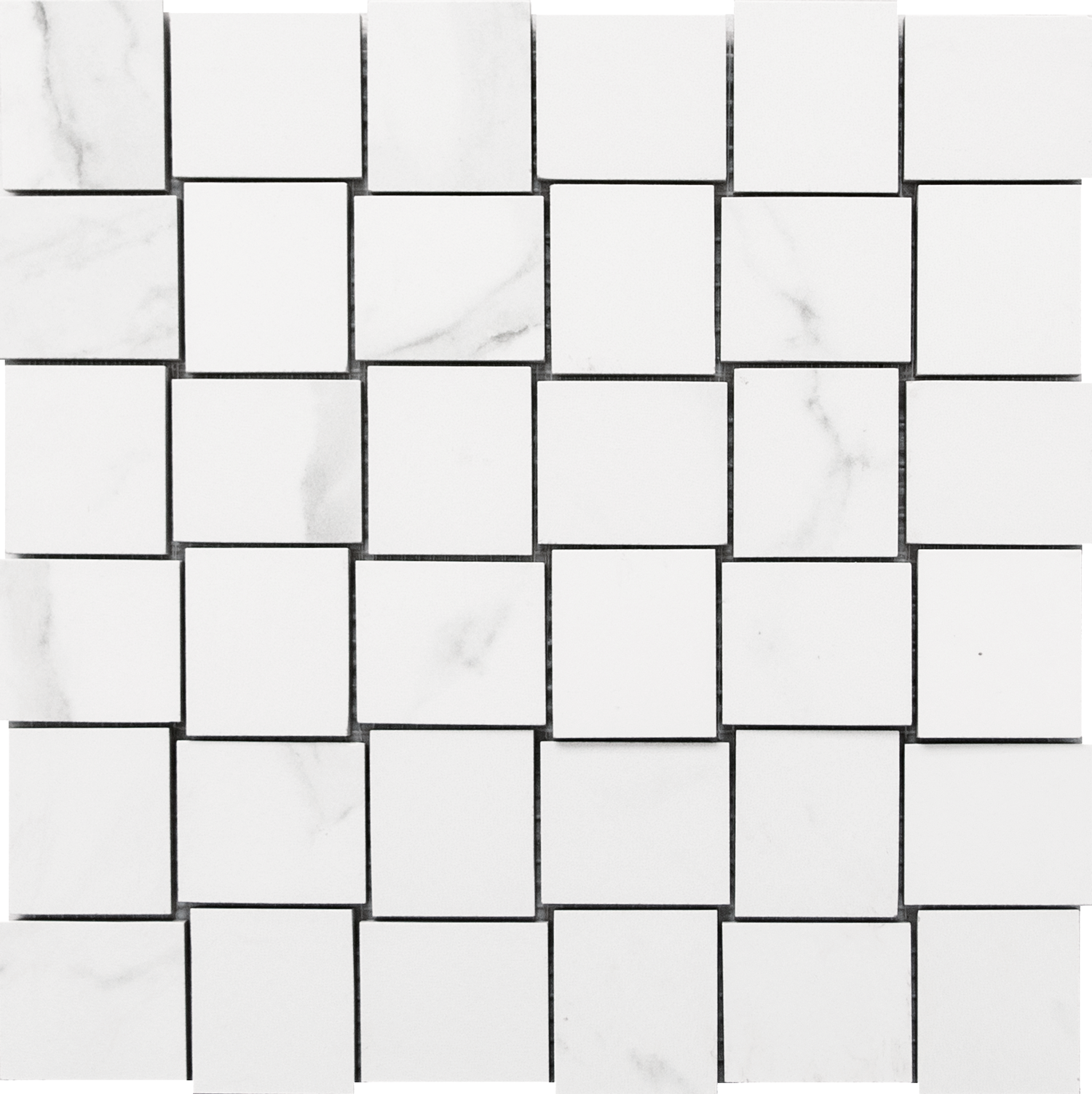 Happy Floors Statuario Basketweave 12" x 12" Porcelain Mosaic