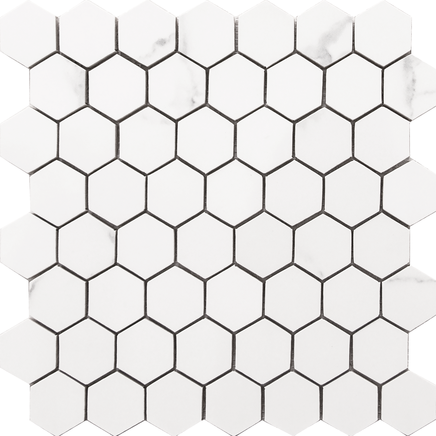 Happy Floors Statuario Small Hexagon 10.5" x 11" Porcelain Mosaic