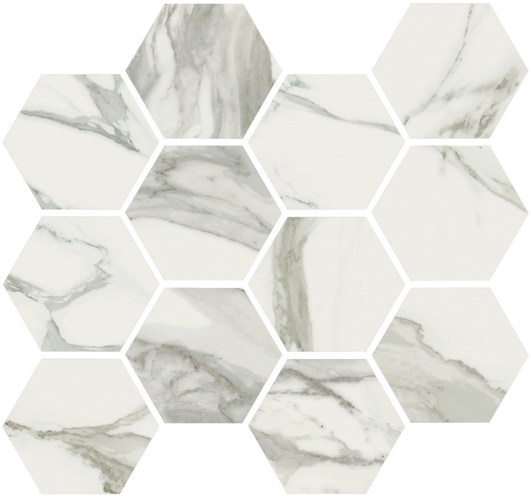 Happy Floors Stratus Hexagon 12" x 14" Porcelain Mosaic