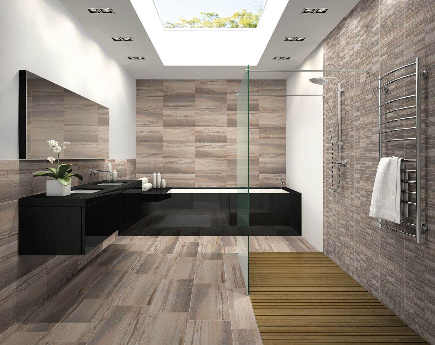 Happy Floors Tivoli 1.25 x 4 12" x 12" Porcelain Mosaic (Closeout)